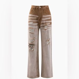Micas Ombré ripped straight legged jeans, size 2xl but fit very small.